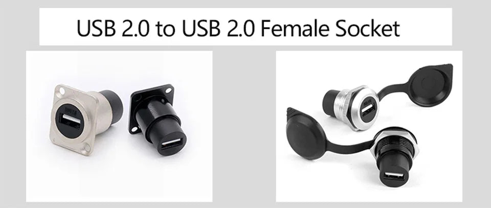 1pc Metal Round/D Type Module RJ45 CAT6&USB 2.0/3.0&Type C&HDMI-Jack Socket Through Network Panel Mounting Electronic Connector
