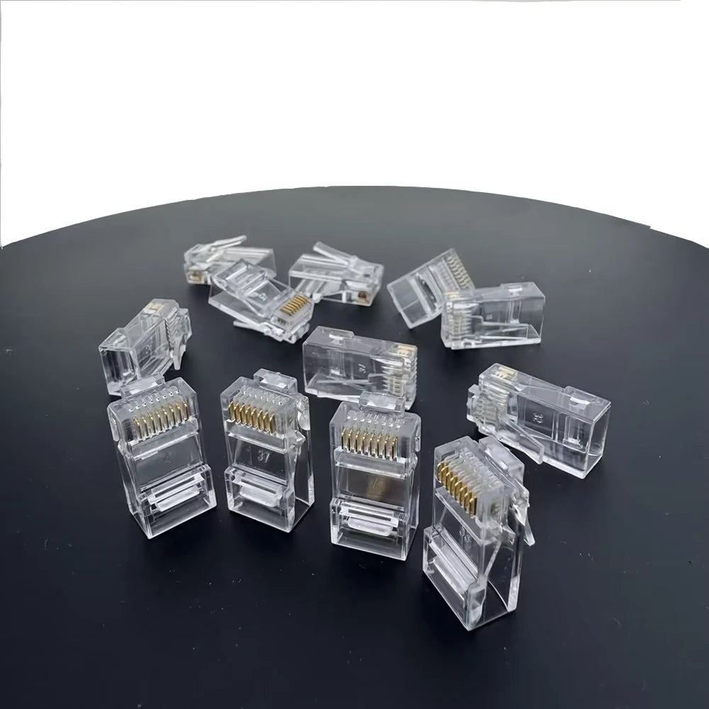 50pcs RJ45 Cat6/Cat5e Connectors Crystal End 8P8C Crimp UTP Standard Ethernet Network Modular Plug No Pass Through
