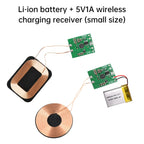 Small Coil Wireless Charging Receiver Module PCBA Built-In 3.7V Lithium Battery Modification Program For DIY Electronic Devices