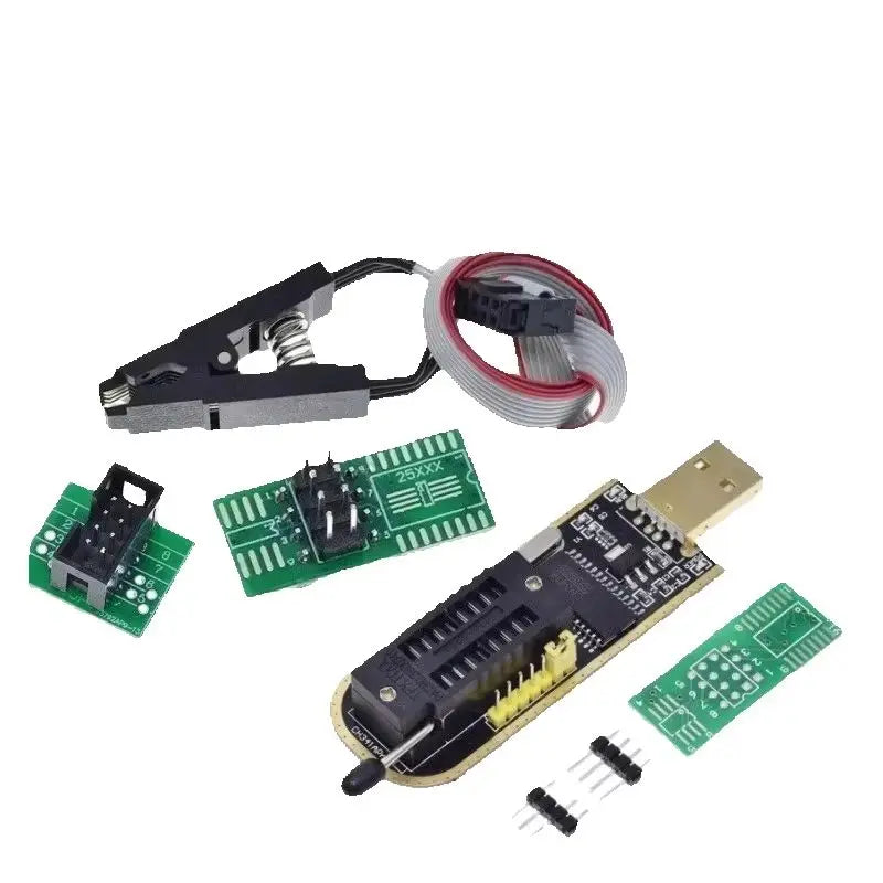 CH341A/CH341B USB Programmer Module for SOIC8 SOP8 EEPROM 93CXX 24CXX 25CXX Series BIOS Flash Test Clip DIY Kit