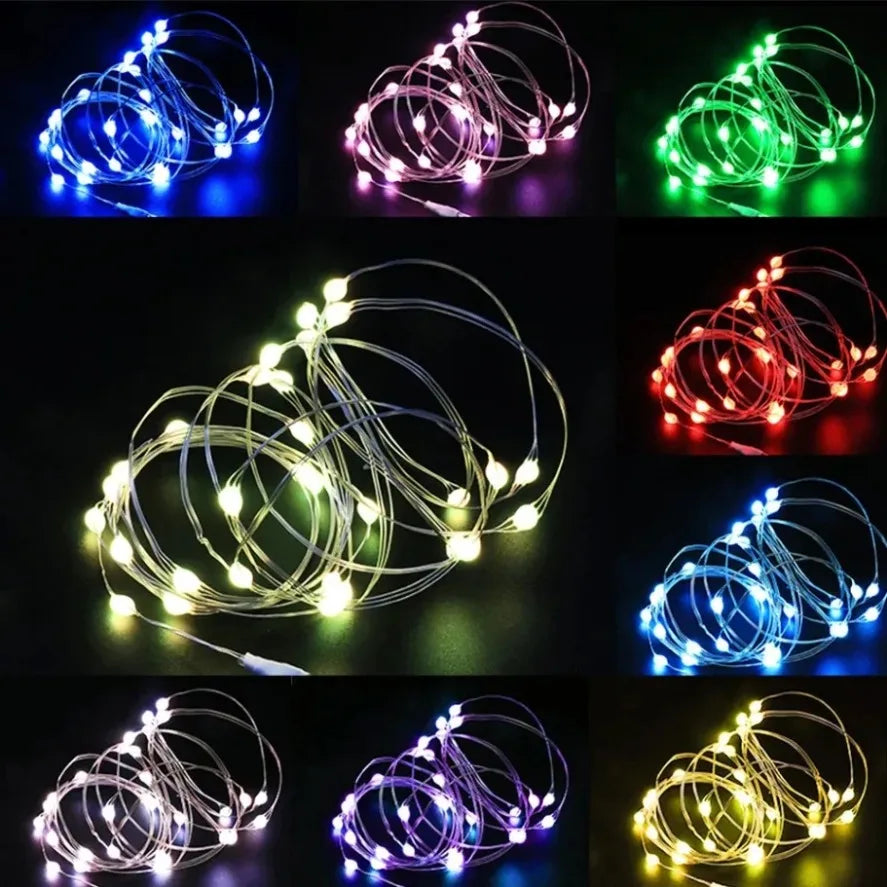 USB Copper Wire Lights Fairy Garland Lights LED String Lights Outdoor Waterproof String For Christmas Wedding Party Decorations