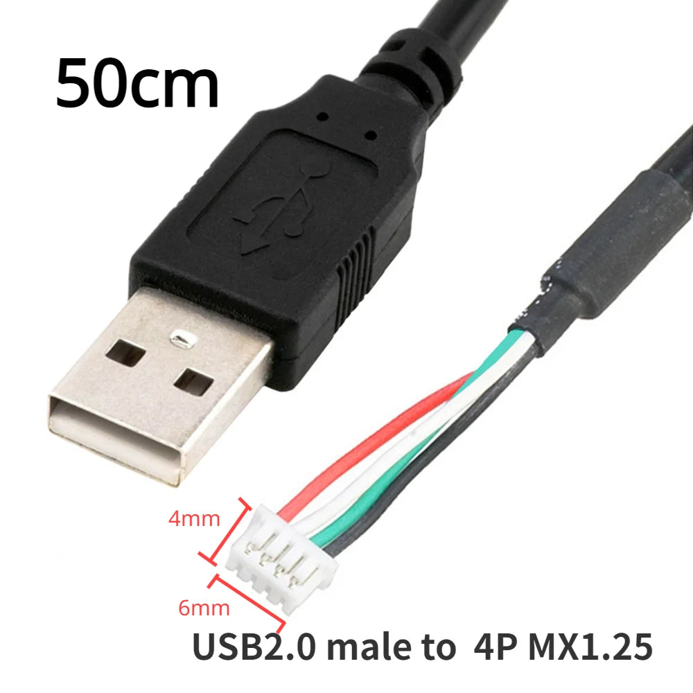 USB to 4P xh2.54 cable USB to 4P MX1.25 USB to PH2.0 Cable USB to Dupont 4 pin Cable 30cm