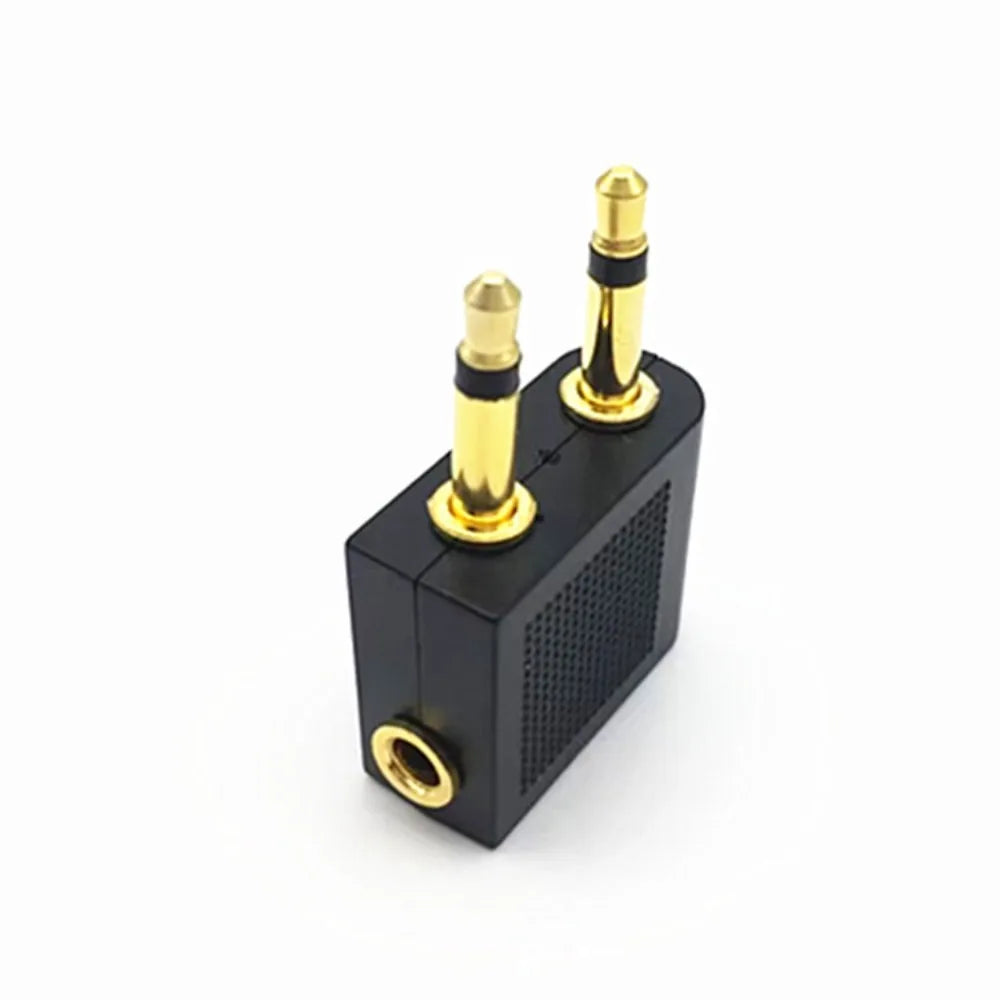 2PCS 3.5mm Airline Airplane Headphone Jack Audio Adapter Gold Plated Travel Earphone Connector for In Flight Entertainment