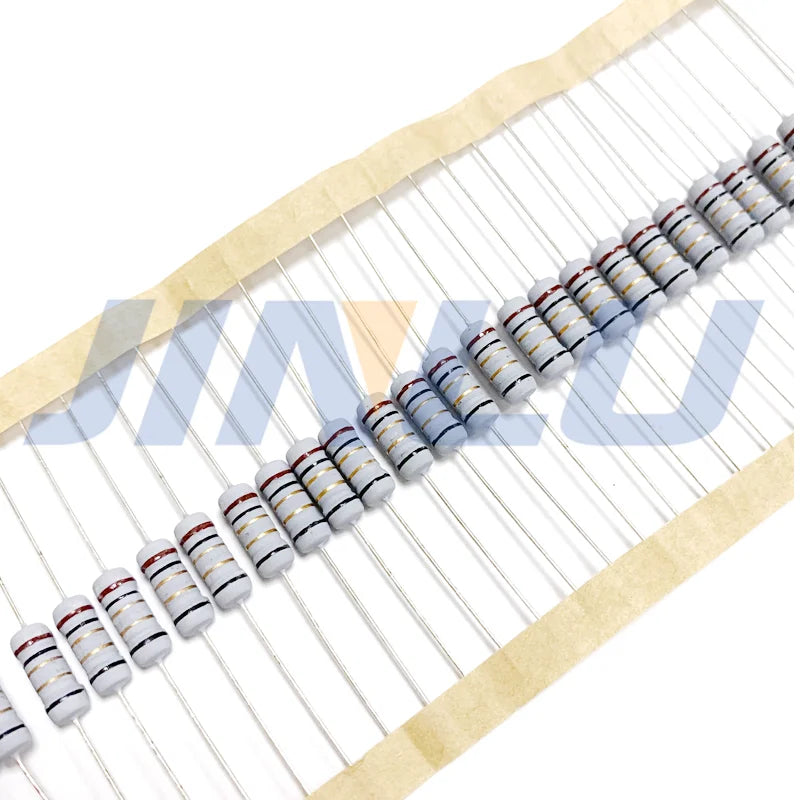 100pcs 1/4W 5% 0.25W Wire Wound Resistor Fuse Winding Resistance 0.5R 10R 0.5 1 2.2 3.3 3.9 4.7 5.1 10 ohm