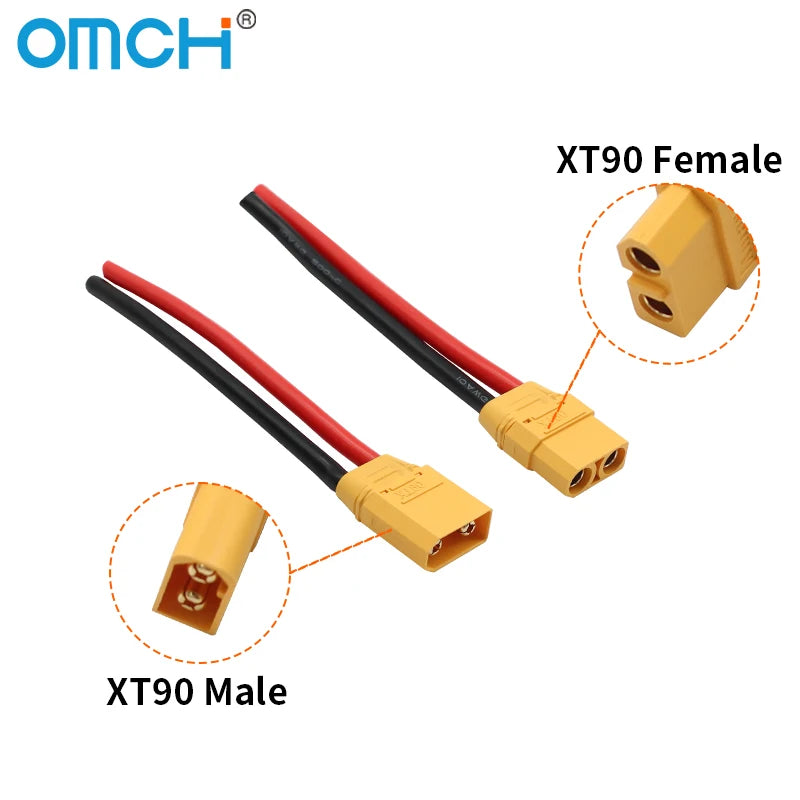 OMCH XT90 Male Female Plug Battery Connector With Silicone Flexible Wire 10AWG For RC Airplane Lipo Battery Drone Car