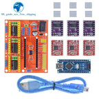 TZT 1SET 3DV4 CNC Shield V4 + Nano 3.0 + 3pcs DRV8825 or A4988  Reprap Stepper Drivers Set For  Arduino