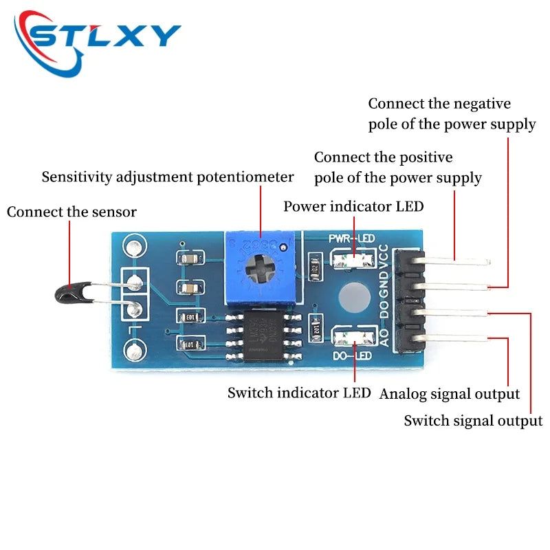 3/4 LINE Thermistor temperature sensor module thermal sensor module DO the digital output/temperature control switch For Arduino