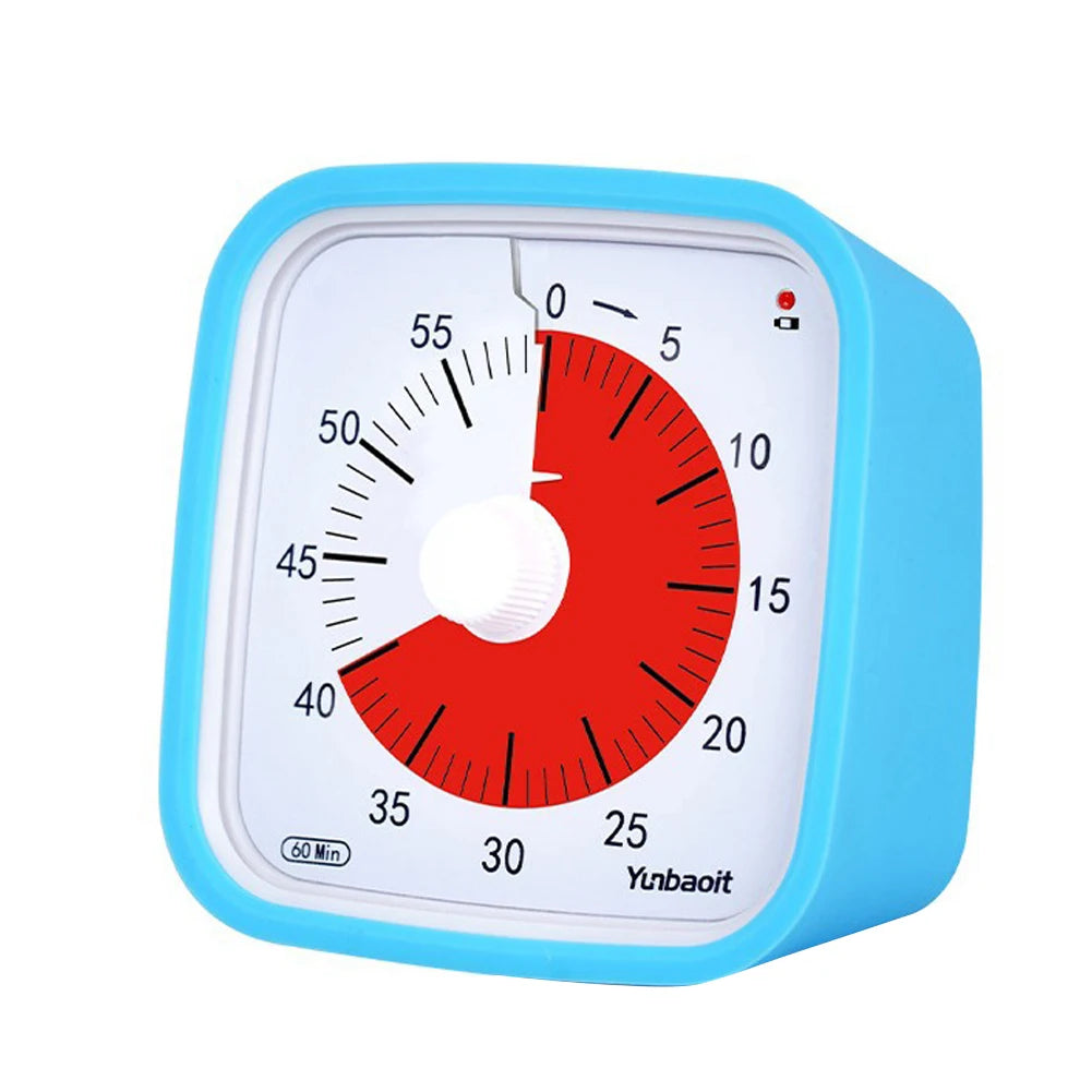 VT01 60 Minute Visual Timer Silent Countdown Time Manager with Protective Case Drop-proof Alarm Clock DIY Timer for Kids Kitchen