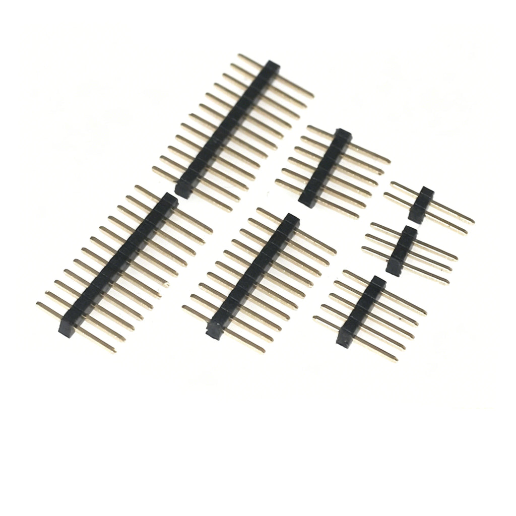 100pcs 1*2/3/4/5/6/40/50P 1.27mm Straight/RA 90d/ Horizontal RASMT Single Row 0.05" Gold-Plated Rohs PCB Male Pin Header