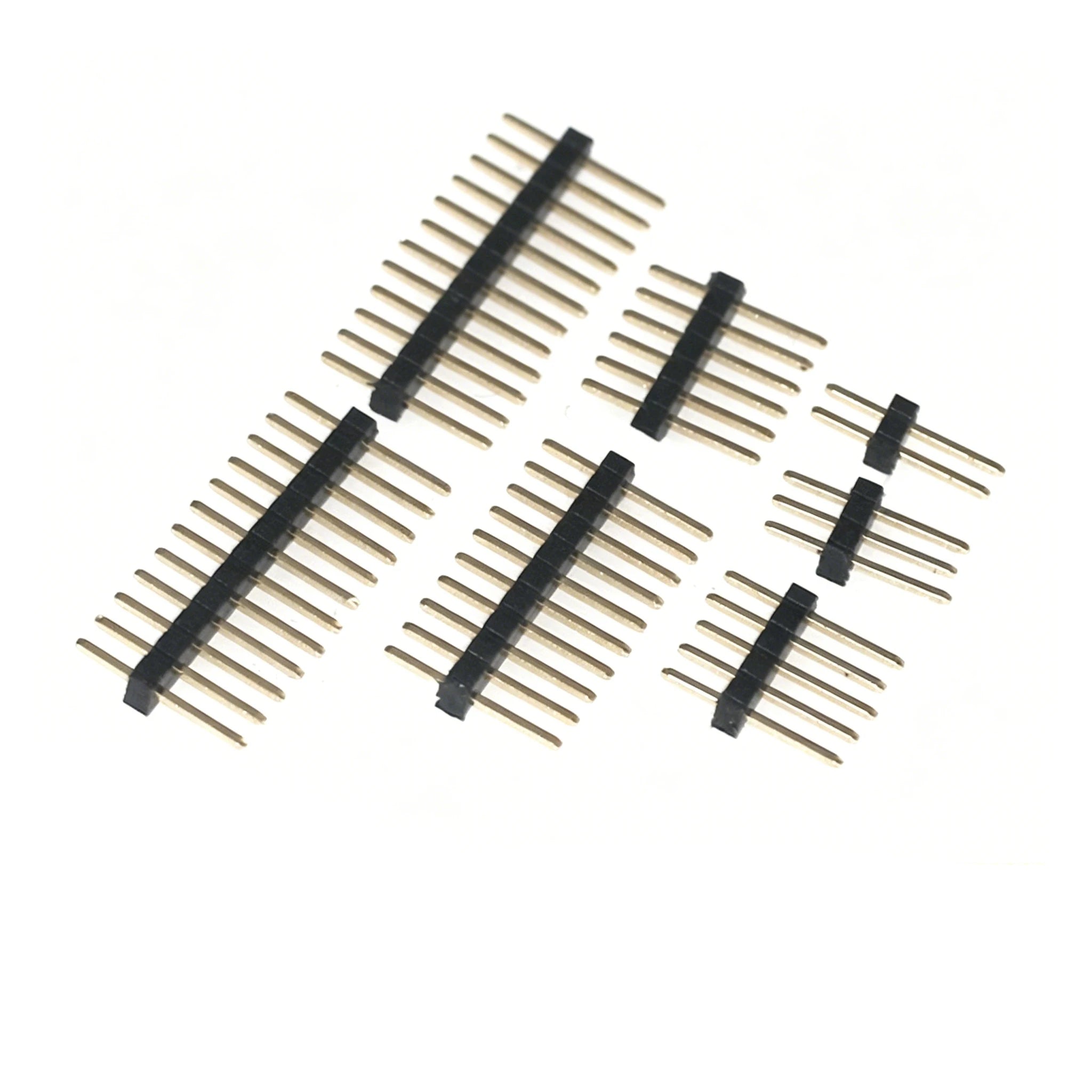 100pcs 1*2/3/4/5/6/40/50P 1.27mm Straight/RA 90d/ Horizontal RASMT Single Row 0.05" Gold-Plated Rohs PCB Male Pin Header