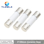 10PCS 5X20MM 6X30MM Fast Blow Ceramic Fuse 5*20mm 250V 0.1A 0.25A 0.5A 1A 1.5A 2A 2.5A 3A 3.15A 4A-30A Slow Break The Fuse Tube