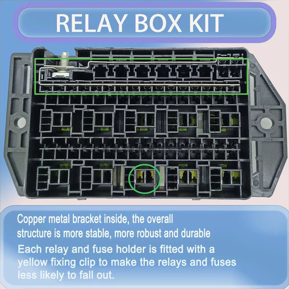 12V24VRelay Fuse Block With 10Pack 5Pin 30A Relays Slots 40 ATC/ATO Fuse Circuit Control Relay System Box 12 Volt Fuse Block