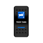 Blue Led Trim Tabs Momentary Rocker Switch 7 Pin (ON)-OFF-(ON) DPDT Reverse Polarity 3 Way Toggle Switch for Marine Boat Carling