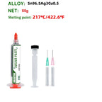Sn99ag0.3cu0.7 Lead-free Solder Paste 217°c No-clean High Temperature Solder Paste For Smd/bga/smt/ic/pcb Repair