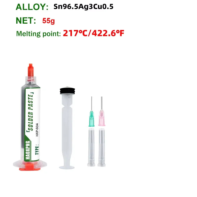 Sn99ag0.3cu0.7 Lead-free Solder Paste 217°c No-clean High Temperature Solder Paste For Smd/bga/smt/ic/pcb Repair