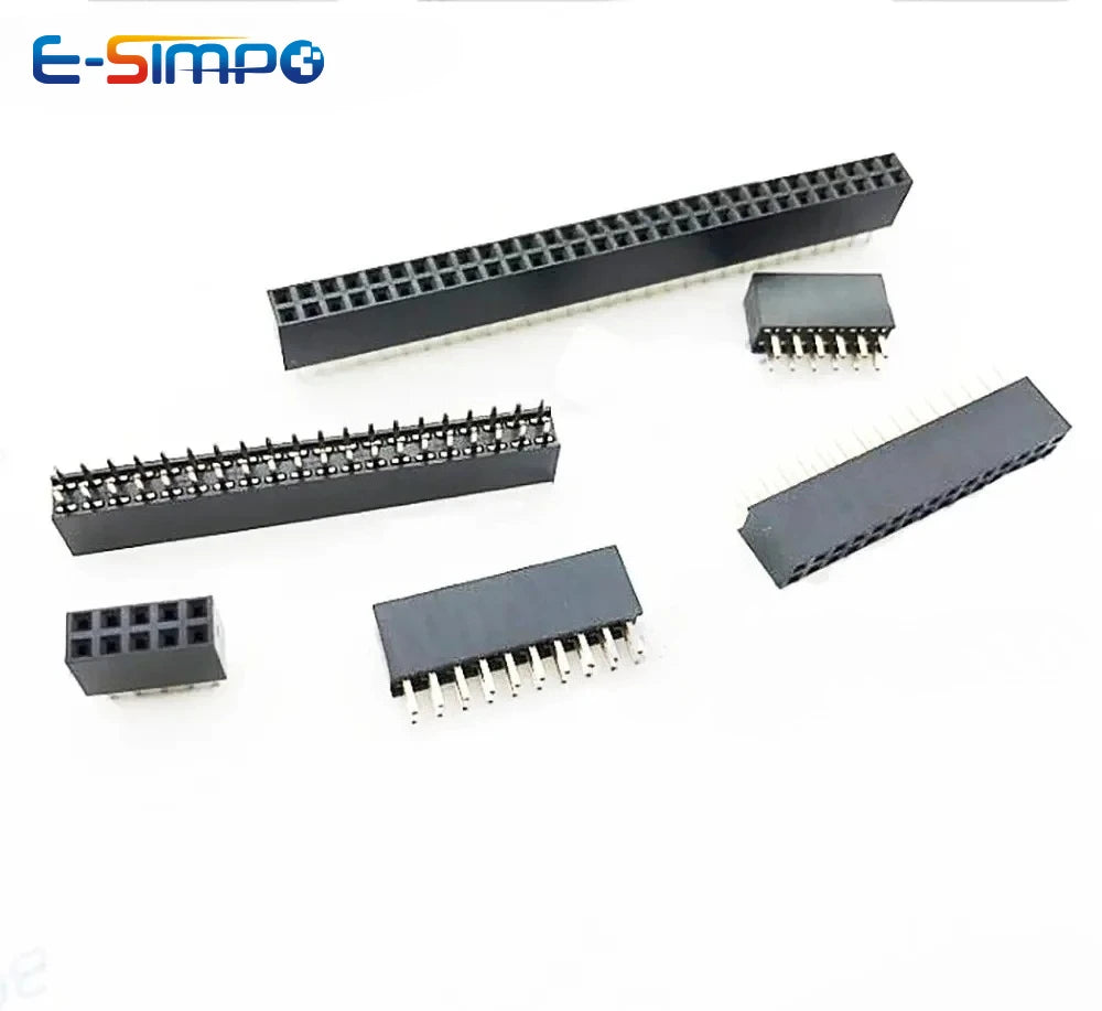 10pcs 2.0mm PH6.35 Straight Female Header Double Row Vertical 2X2/3/4/5/7/8-20/40P PC2.8 1U Gold-plate PCB Pin Socket Connector