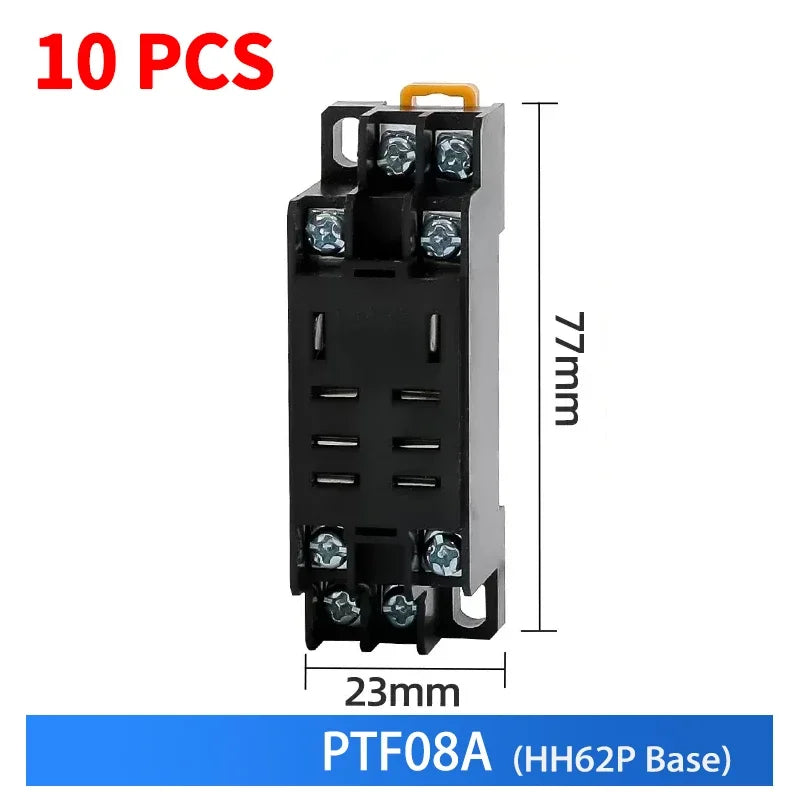 10 PCS Micro Mini Electromagnetic Switch AC 220V DC 24V HH52P HH62P 63P 64PCoil DPDT Intermediate Relay Miniature Control Relays