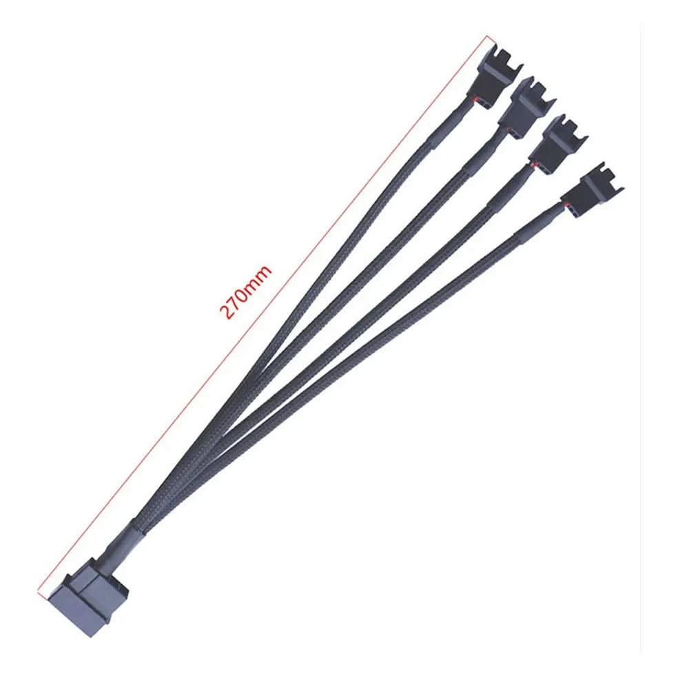 Molex to Fan Power Splitter Cable, 4-Pin IDE to 2/3/4 X 4Pin Fan Connector Sleeved Y Type Extension Power Cable Compatible 3-Pin