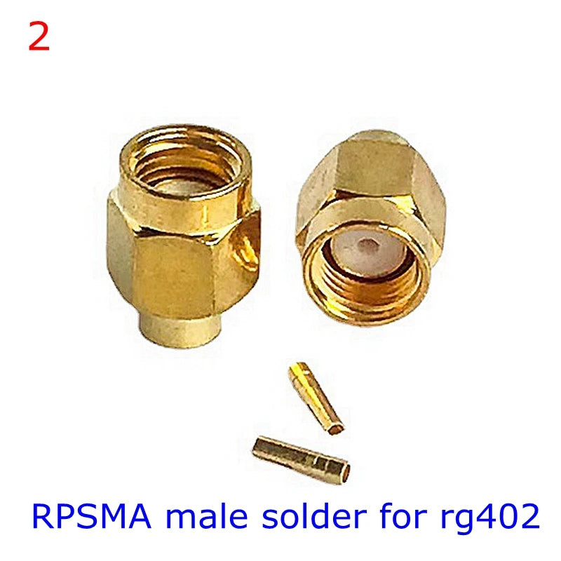 10pcs/lot SMA Male RF Connector RP-SMA Male Jack Plug 90 Degree Right Angle Center Solder Semi-Rigid for RG402 Brass Gold Plated