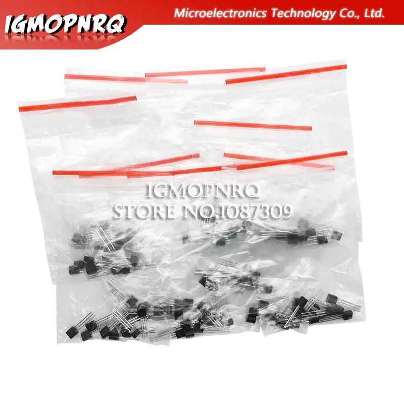 100PCS BC337 BC327 2N2222 2N2907 2N3904 2N3906 S8050 S8550 A1015 C1815 10Values Transistors set Pack Transistor kit (TO-92)