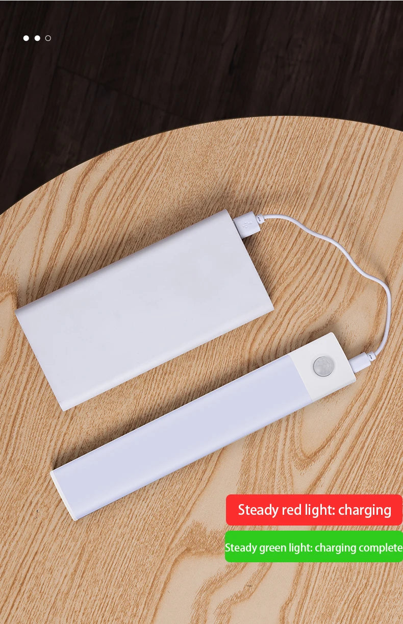 LED Bar Light Motion Sensor USB Rechargeable Led Night Light for Kitchen Wardrobe Cabinet Lighting 30cm/40cm/50cm Cabinet Light