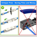 CAT6 Cat6A Cat7 Network Cable Extender Junction Adapter Connection Box RJ45 Lan Extension Connector Full Shielded Toolless Crim