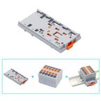 Wire Electrical Connectors Wire Push-in Terminal Block multiple in multiple out Connector Mount On Din Rail with fixing Hole