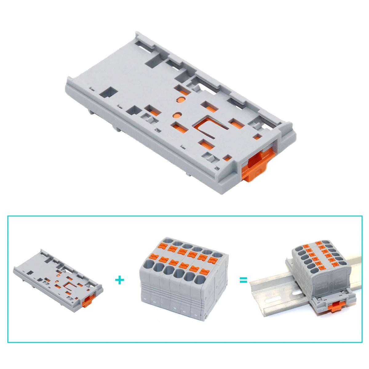 Wire Electrical Connectors Wire Push-in Terminal Block multiple in multiple out Connector Mount On Din Rail with fixing Hole