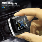 Smart Cigarette Lighter USB TPMS Car Tire Pressure Alarm Monitor System 4 Sensors Display Tyre Pressure Temperature Alarm
