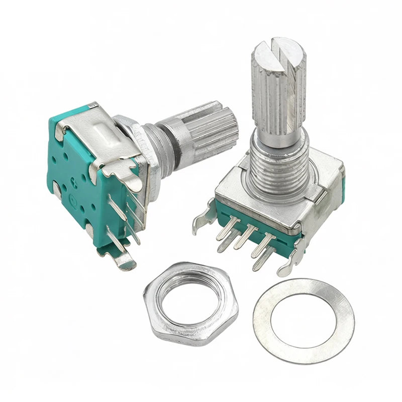 5PCS EC11 Rotary Encoder 5‑Pins Rotary Code Switch With Push Button 15mm / 20mm Half‑shaft Plum‑shaft
