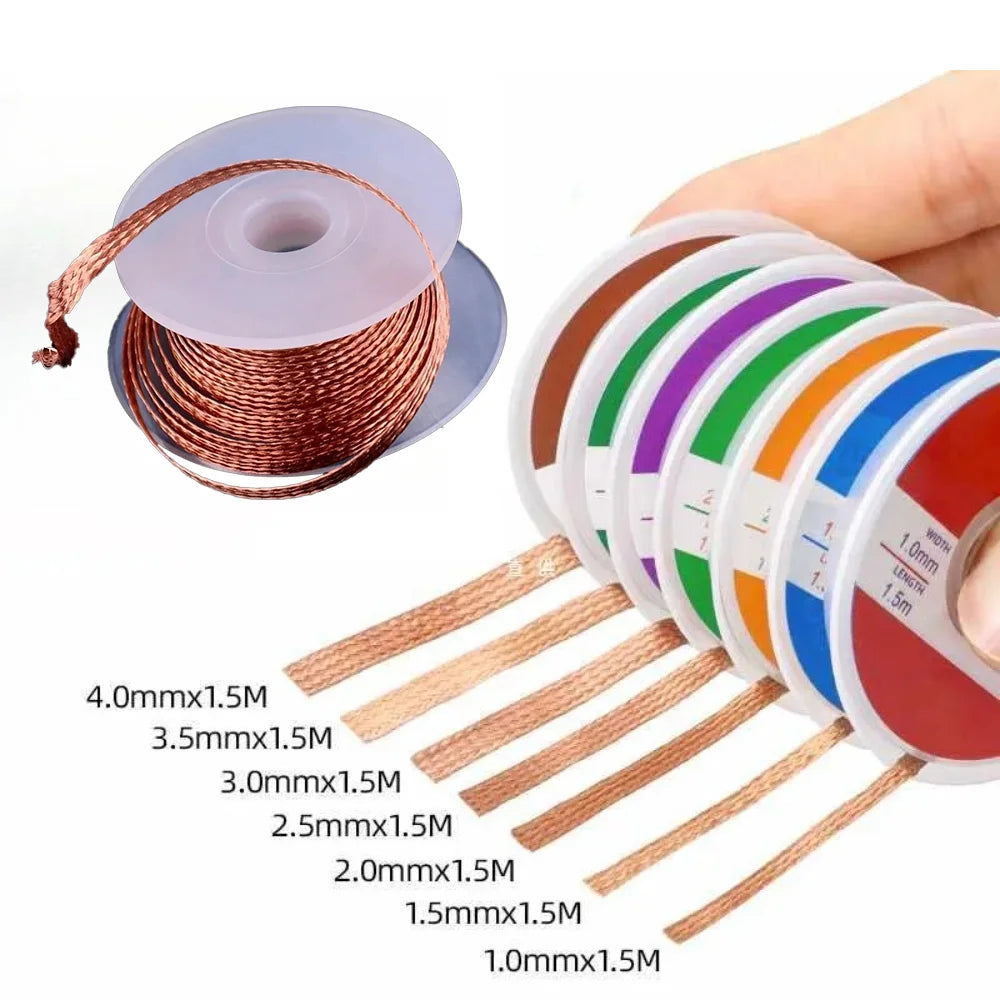 10/5/1PCS Desoldering Wire 1.0 1.5 2.0 2.5 4.0mm Braid Soldering Mesh Welding Parts Low Residue No-Clean Solder Tin Remover Tool