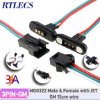 RTLECS Magnetic Connector RC Car Drone JST JR 24V 3A DC Power Battery Charger SM Led Strip Blind Connect USB Cable 2/3/4 Pin