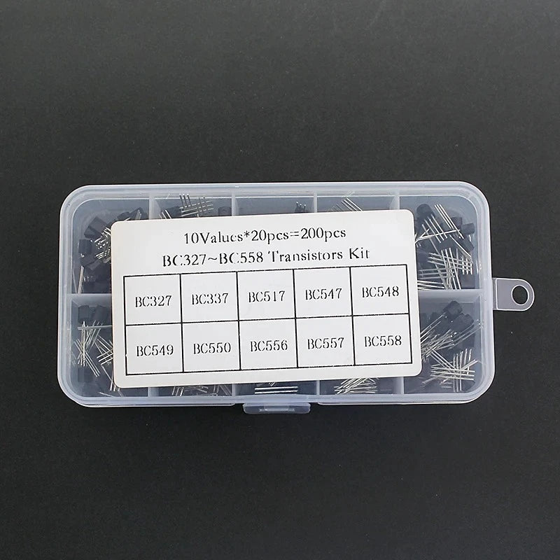 200-900PCS/BOX TO-92 Transistor Assortment Set BC547 BC327 BC337 2N2222 3904 3906 C945 PNP/NPN Transistors DIY Electronics Kit