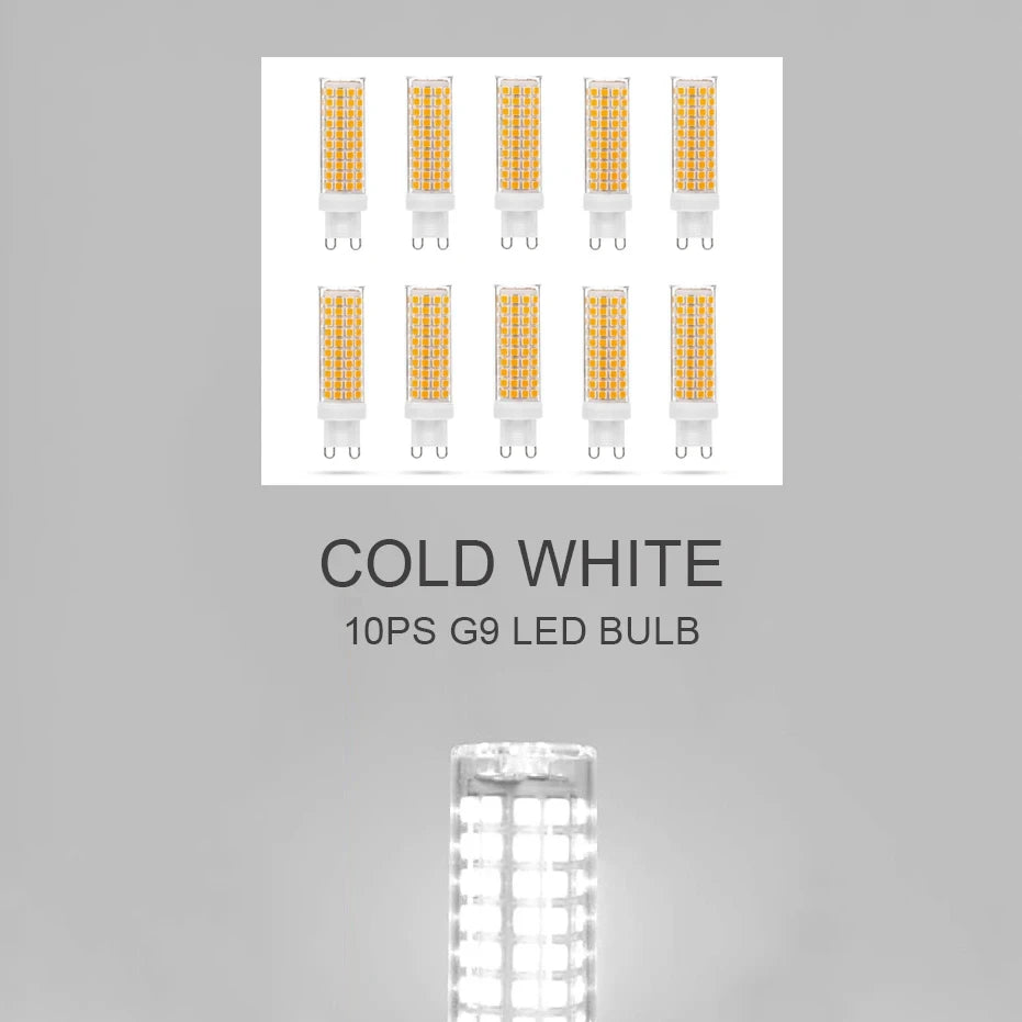 10pcs G9 LED Lamp AC100V-265V 10W No Flicker 76LEDS SMD2835 Ceramics Chandeliers Light Lighting For Living Room Led Bulb