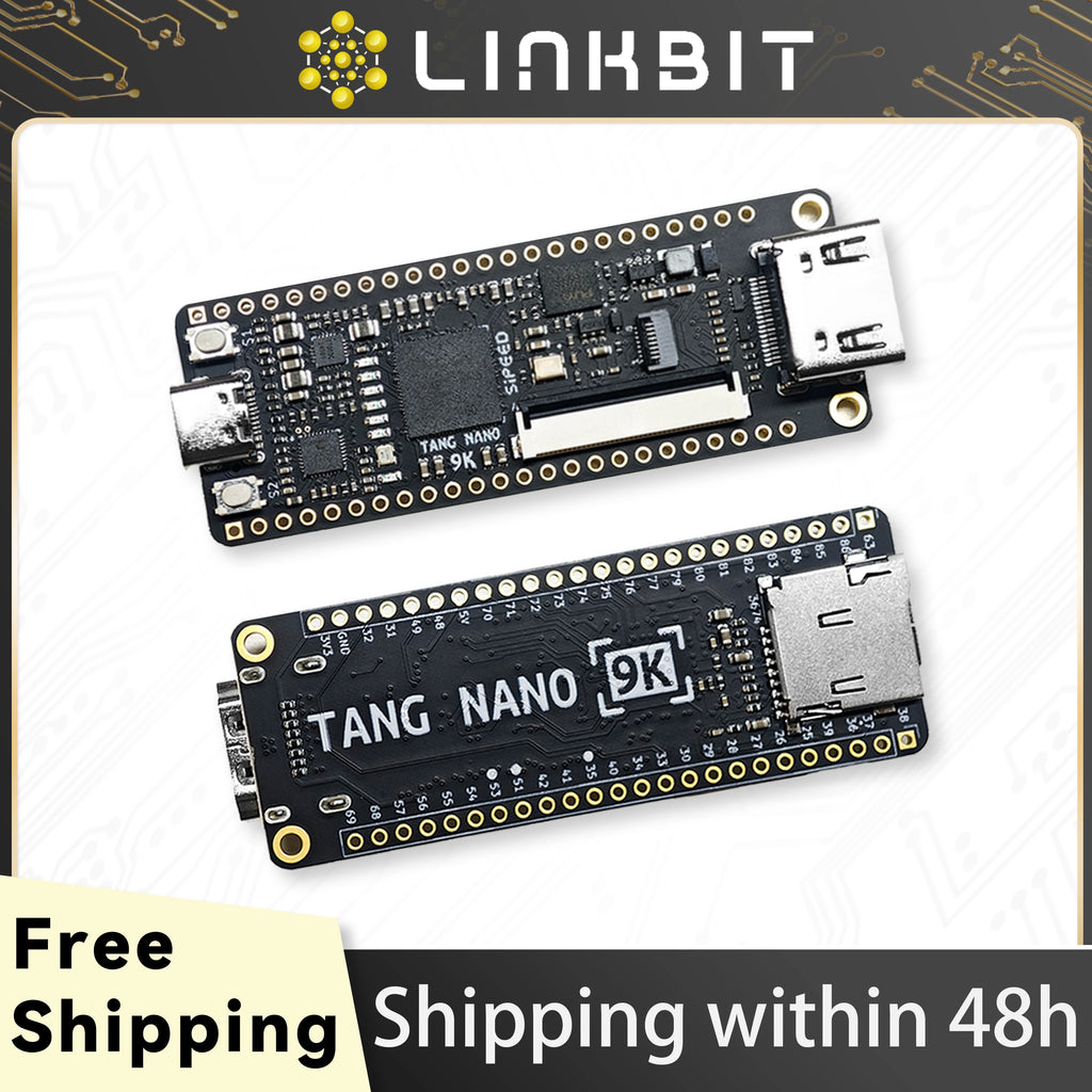 Sipeed Tang Nano 9K Gowin's GW1NR-9 FPGA Chip Development Board Onboard 6 Programmable LEDs HDMI Type-C Data Cable