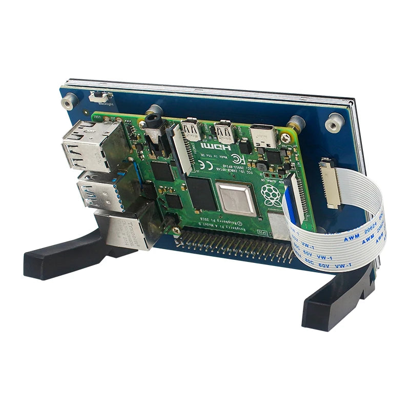 Raspberry Pi 5 Inch DSI LCD Capacitive Touch Screen 800x480 MiPi Display for RPi 5 4B 3B+ 3B Monitor  with Holder