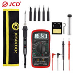 JCD Soldering Iron Kit With Multimeter Adjustable Temperature 220V 80W Welding Solder Rework Station Heat Pencil Repair Tools
