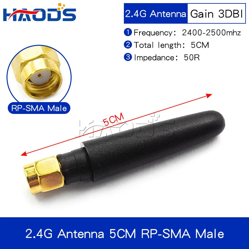 2PCS 2.4G Antenna Fold Glue Stick 3DBI WLAN Router Antenna Wifi Module Signal Enhancement 2400-2500mhz SMA Male Connector 6DBI
