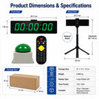 Gym Timer Clock for Home Fitness with Timer Button Large Digital Stopwatch Countdown Clock 12/24H Digital Wall Clock