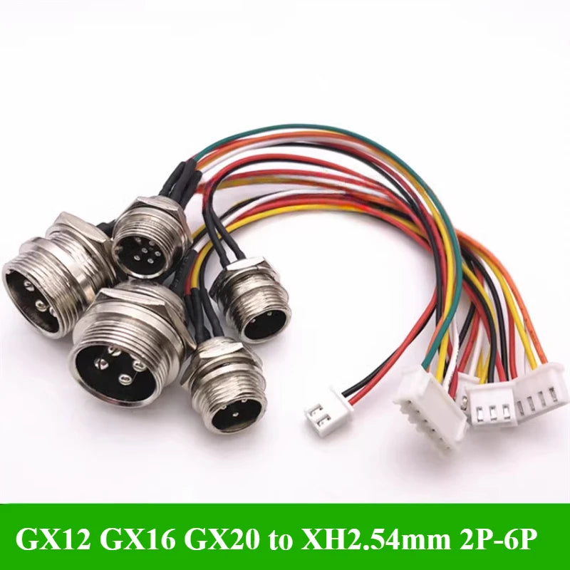 GX12 GX16 GX20 Aviation Plug To XH2.54 Terminal Wire 2 3 4 5 6 Pin M12 Male Head Adapter Cable Connector Extension Line 15/30cm