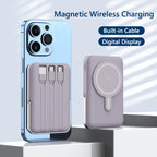10000mAh Wireless Magnetic Power Bank Portable 22.5W Fast Charging For All Smartphones Mobile Power with Back Clip and Bracket Desktop Charger