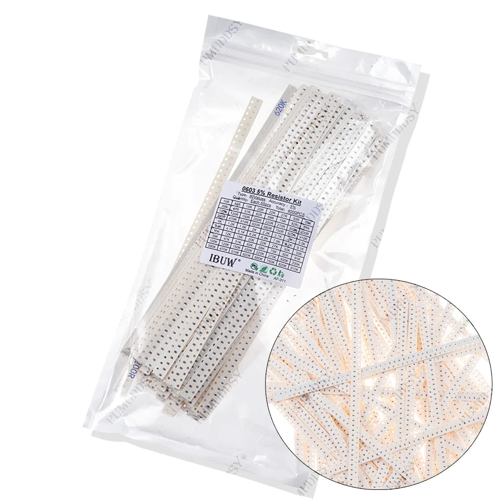 200pcs 660pcs 720pcs 4000pcs 0402 0603 0805 1206 1210 2512 smd resistor kit igmopnrq assorted kit 10k 100k 1k 1r 100r 220r 1% 5%