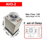 1 PC AH3-2 Time Relay AC/DC Universal Thick Stitch Power-on Delay Timer AH3-3 Time Set Range 0.1S-60m with Base DC12V24V AC220V