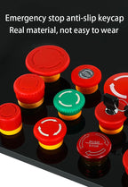 LA38 Emergency Stop 10A Self-locking Rotary Reset Latching Head Power Switch Mushroom Push Button Switch 22mm 1 NO I NC 2NC
