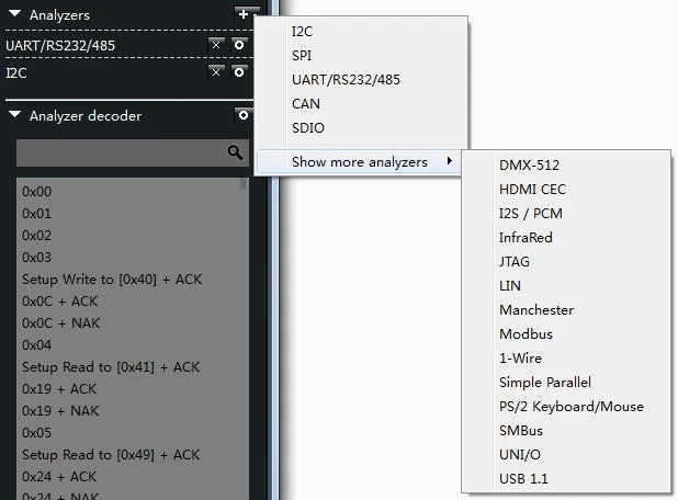 TAO Logic Analyzer usb LA1010 LA2016 LA5016 LA5032 Kingst I2C Analytical SPI
