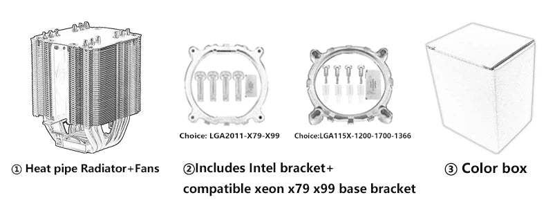 XUANFENG Air-cooled CPU Cooler 90mm Fan Twin Towers 4/6 Heat Pipe 4pin/PWM Compatible LGA2011 115x 1200 1700 X79 X99 AMD AM3 AM4