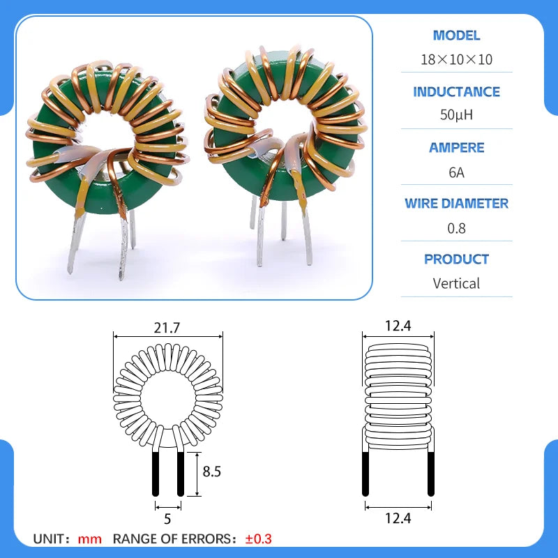 18x10x10 50/80uH 1/2/4/4.7/5/10/20/22/40/45/50mH magnetic ring common mode inductor common mode filter choke