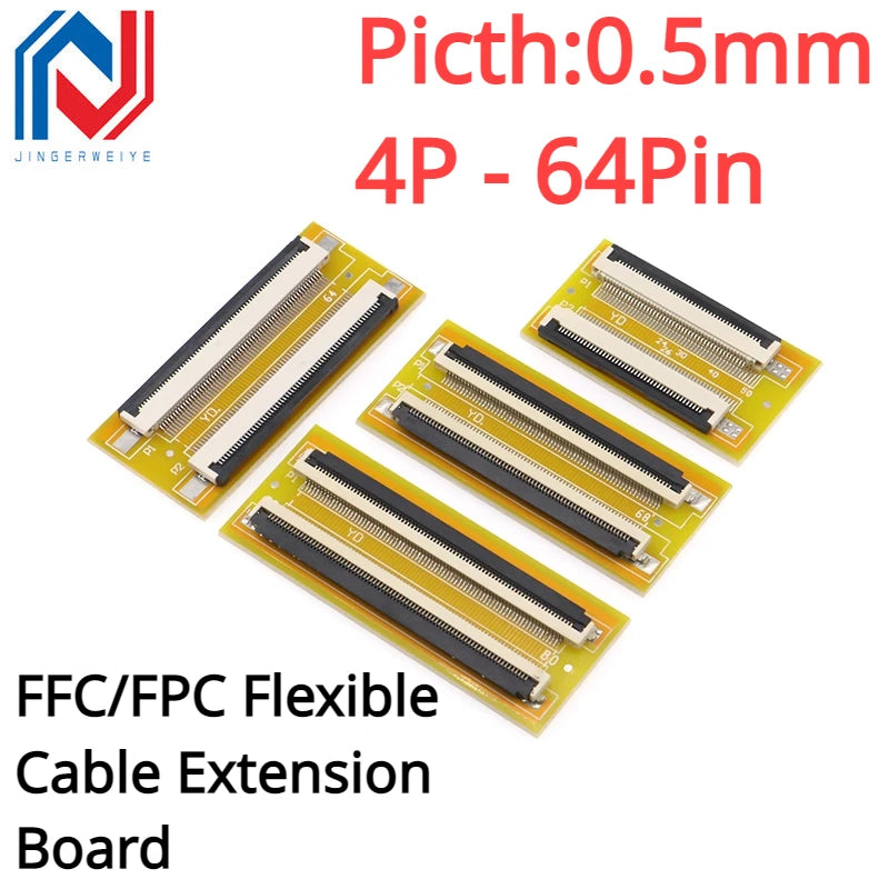 2Pcs FFC/FPC Flexible Cable Extension Board Adapter 0.5MM Pitch 4P/8/10/12/14/16/20/24/30/40/50/60/64Pin