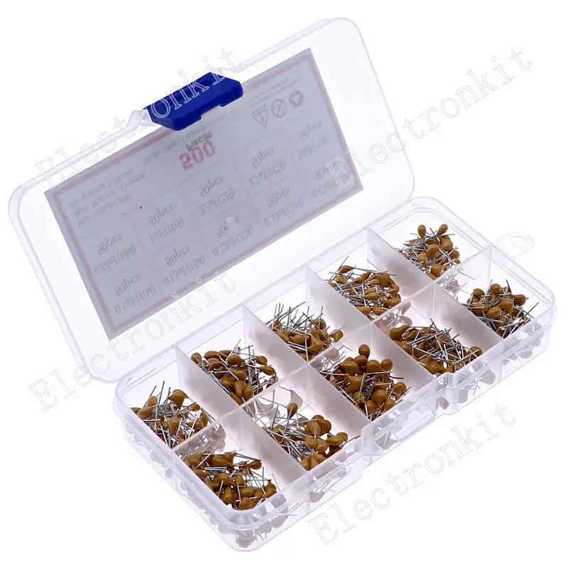 500Pcs 10 Value 0.1uf - 10uf 50V Monolithic Ceramic Capacitor Assorted kit