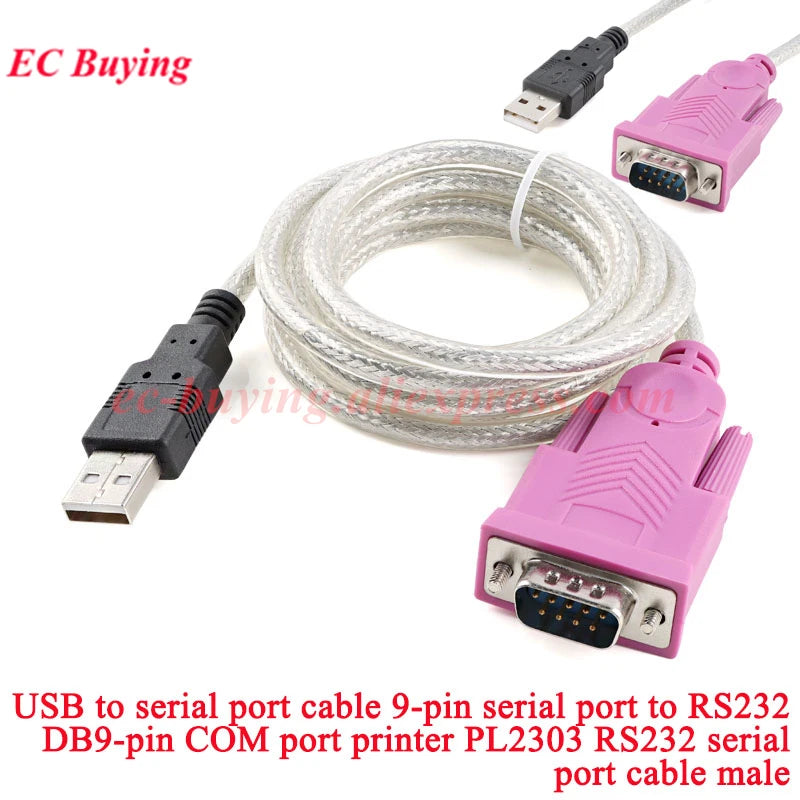USB to RS232 COM Serial Port RS-232 9 Pin DB9 Data Cable 340 Convertor PDA FT232 PL2303 With Female Adapter WIN10 Windows 8 XP